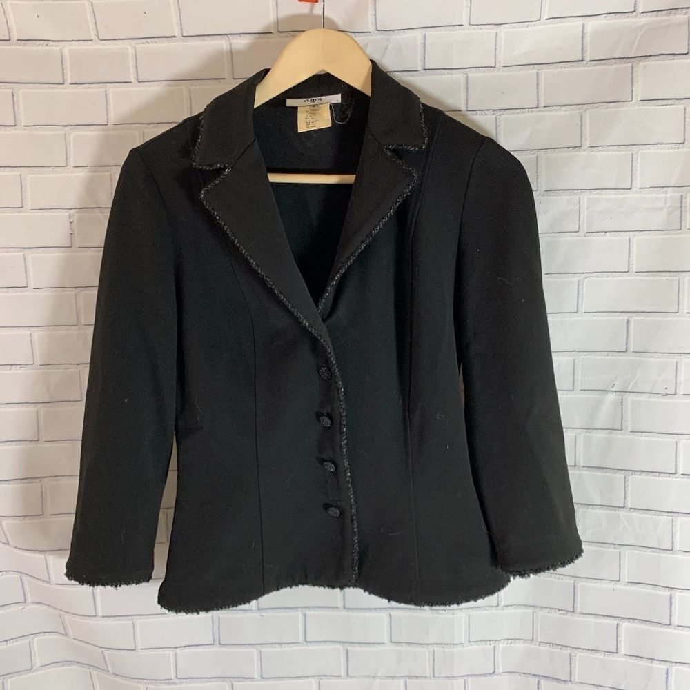 Vertigo Paris Black Raw Hem VTG Blazer Sz S